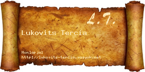 Lukovits Tercia névjegykártya